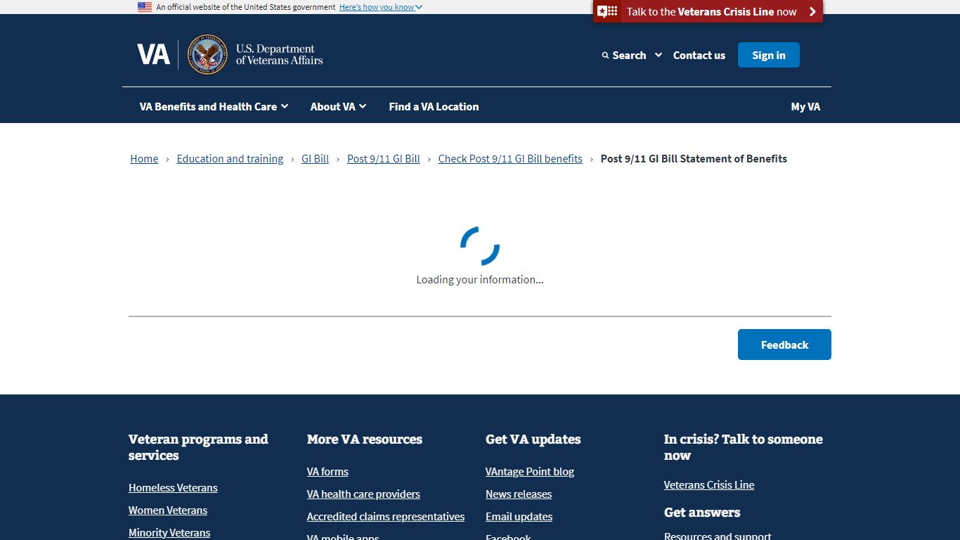 Check Your Post-9/11 GI Bill Benefits Status | Veterans Affairs